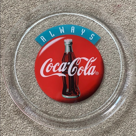 VINTAGE 1993 Always Coca Cola Glass Tray - Picture 1 of 6